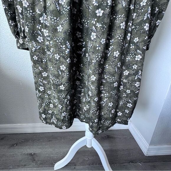 Old Navy Boho Spirit Dress Floral Green Pockets Shabby Chic SZ XL - Picture 6 of 15